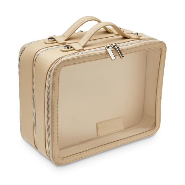 ETOILE - Large Twin Cosmetic Case Beige - Dual Compartment