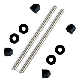 ZCLYHT 2Pcs Stainless Steel Shaft for Intex Pure Spa Hot Tub Impeller Pump Fix E90 Errors Shaft (2Pcs Stainless Steel with 4 Rubber Cap and 4 Shim)
