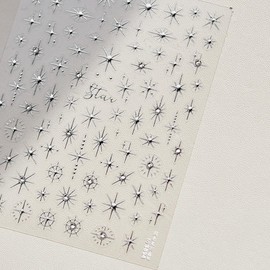 3 Sheets Star Nail Stickers for Nail Art 3D Chrome Nail Art Stickers with Rhinestones Self-Adhesive Glitter Designs Nail Art Supplies Laser Gold Silver Nail Decals Star Charms for Women Acrylic Nails