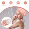 2 Packs Shower Cap Elastic Band Waterproof Bath Caps Double