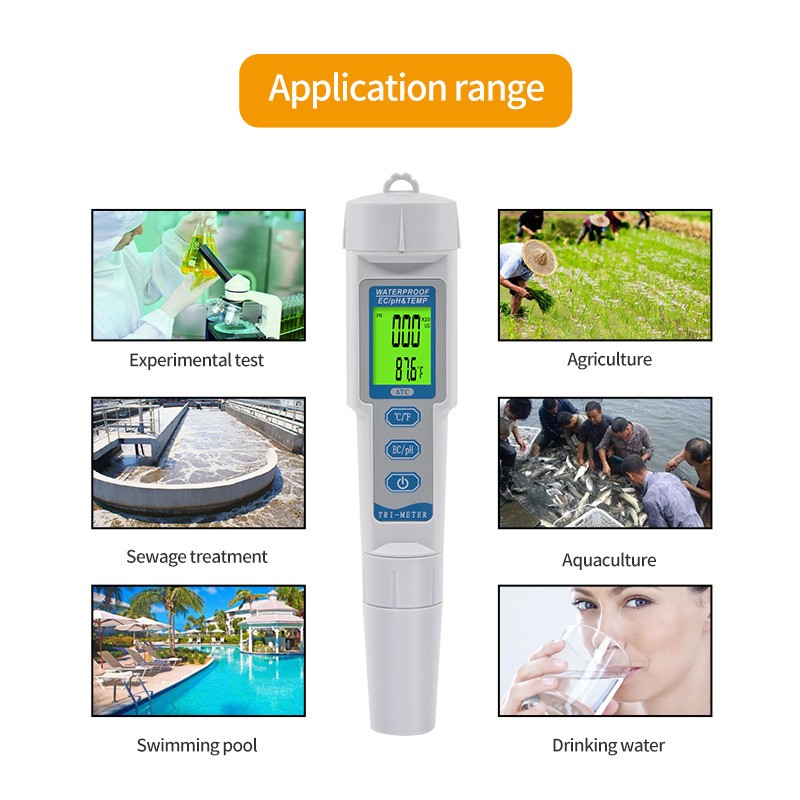 Water Quality Meter Pen Type EC PH TEMP 3 in