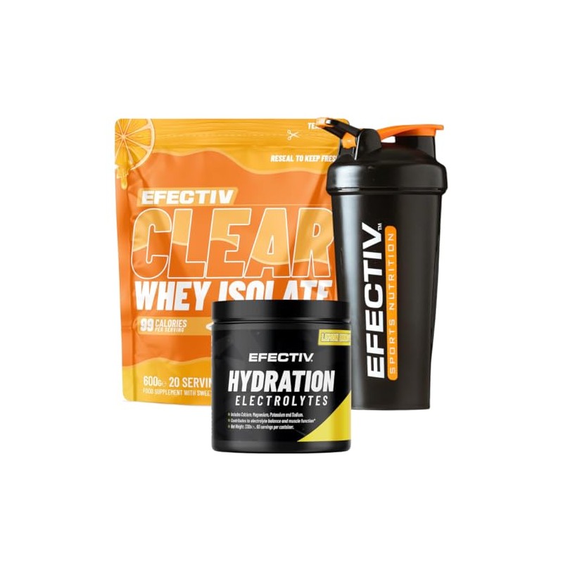 EFECTIV Bundle with Clear Whey Isolate (Orange Mango) 600g, Electrolytes