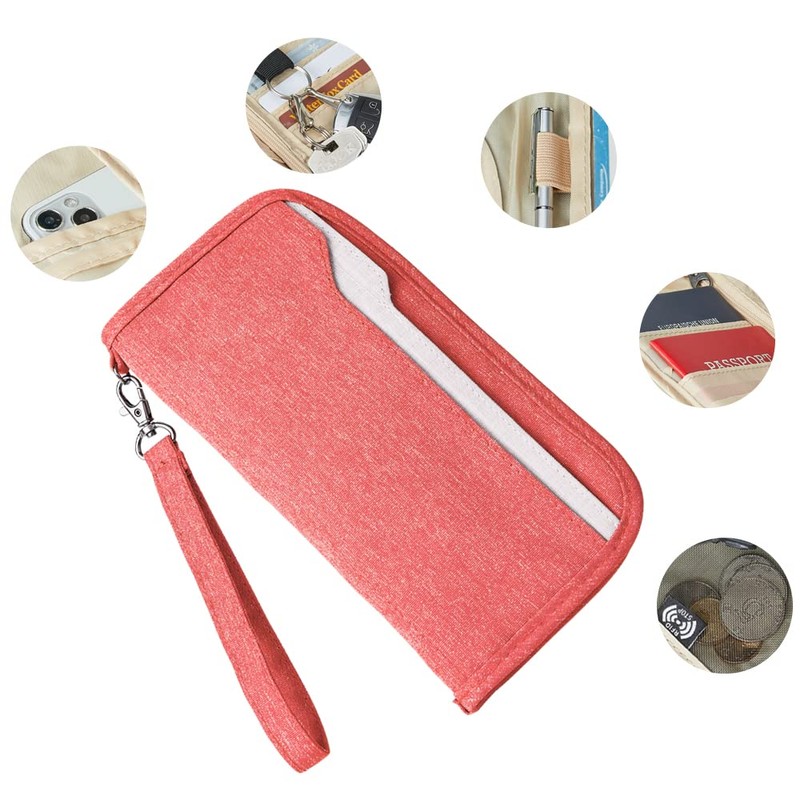 ZOPPEN RFID Travel Passport Wallet & Documents Organizer Zipper Case