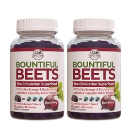 COUNTRY FARMS COUNTRY FARMS Bountiful Beets Gummies, Circulation Superfood, Promotes Energy and Endurance, Nitric Oxide Booster, 60 Servings, White, 120 Count, 2 Pack