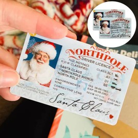 Christmas Decorations - 2023 Santa's Lost Driving Licences,Christmas Eve Key Box Gift Xmas Tree Ornament for New Year Postcard Gift (2pcs)