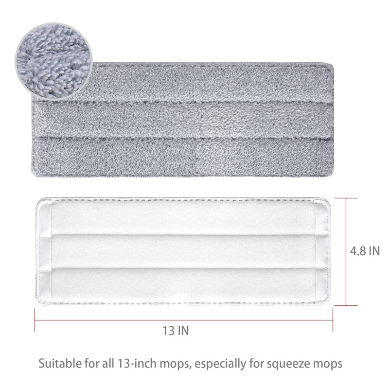 Bycarm Microfiber Cleaning Pads Compatible with Squeeze Flat Mop (6