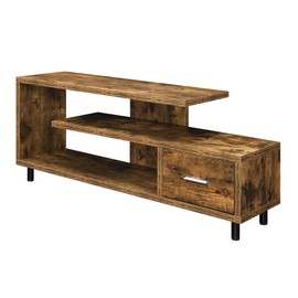 Convenience Concepts Seal II Stand 23.75" 3-Tier Entertainment Center 65 Inches, Modern 1 Drawer TV Mount with Shelves for Living Room, Barnwood