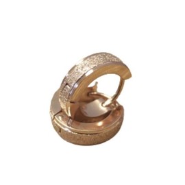 Bungsa Creole Earrings Sandblasted 4 mm – 4 Colours – Stainless Steel 1 Pair (Earrings Ear Cuff Studs Women Men Fashion Earrings), Stainless Steel, No Gemstone