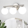 foucasal Brushed Nickel Bathroom Light Fixtures 3-Light Globe Vanity Light