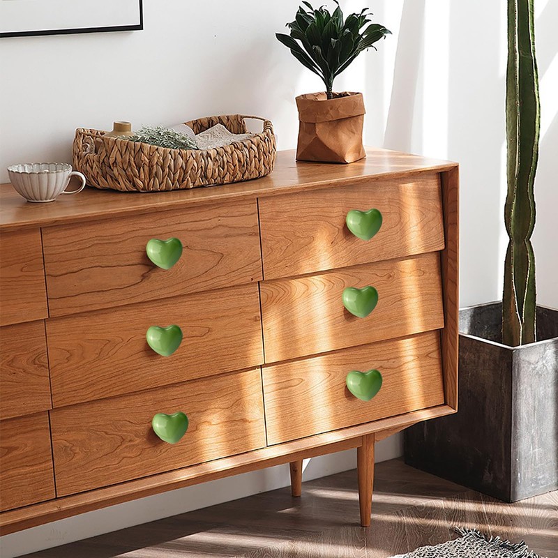 Mimhooy 4 Pack Green Ceramic Drawer Knobs Decorative Cabinet Knobs,