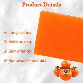 Persimmon Soap Natural Handmade Anti-Odor Persimmon Body Wash Antibacterial Soap Bar for Face & Body, 100g