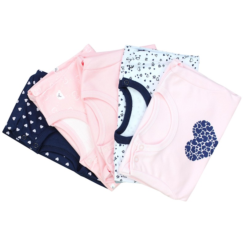 TupTam Baby Bodysuit Girls Pack of 5 - Short Sleeve