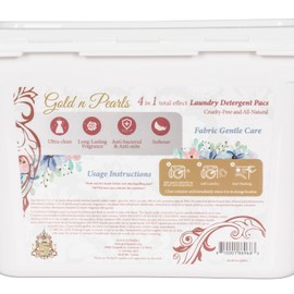 Gold n Pearls 4-in-1 Laundry Pods, Cherry Velvet Scent - Stain Remover, Fabric Softener, Deep Clean Performance & Long-Lasting Freshness, 52 Count