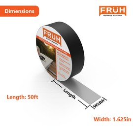 Butyl Joist Tape for Decking 1-5/8" X 50', 12 Pack - Seals and Protects Wood Joists and Beams from Water Damage and Corrosion - Weatherproof, Self-Adhesive, Extends the Life of Your Deck