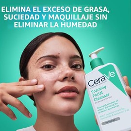 Limpiador facial espumoso, 16 onzas de CeraVe | Skin Care with Hyaluronic Acid & Niacinamide, Makeup Remover, Daily Face Wash For Men & Women, Fragran