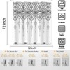 Emwnodti Western Shower Curtain, Southwestern Grey White Aztec Tribal Geometry