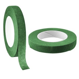 Bessy shop Florist Tape, 2 Rolls Dark Green Floral Tape Flower Tape 12mm Width 90 Feet/Roll Dark Green Flower Tape for Bouquet Stem Wrapping and Florist Craft Projects.