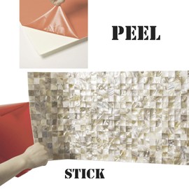 KASARO Wall Decor Peel and Stick Mosaic Shell Backsplash Tile for Bedroom and Bathroom Mother of Pearl (10, Colorful)