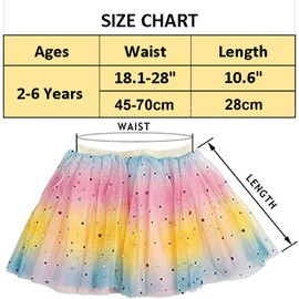 Hykiee Tulle Skirt Children Girls Colourful Rainbow Skirt Baby Ballerina Tutu Colourful Princess Fairy Costume Gift Girls 2 3 4 5 6 Years, pink