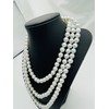 Long Pearl Necklace Stacked Necklaces for Women Girls White Pearls