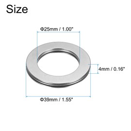 QUARKZMAN Pack of 4 NTA1625+2TRA Needle Bearing Thrust Bearings with Bearing Discs, 25mm Bore, 39mm x 4mm Needle Roller Bearing for Lawn Mower Truck Power Steering