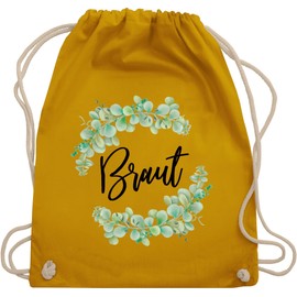 Shirtracer - Gym Bag Backpack - JGA Stag Night Women - Bride Eucalyptus, 12 Mustard Yellow