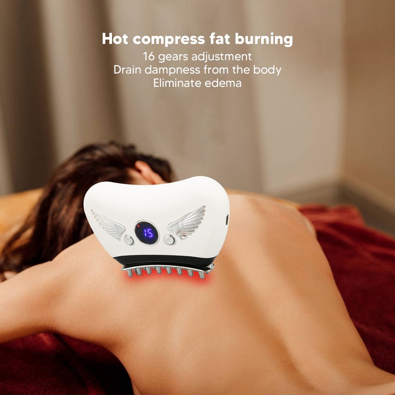 Electric Meridian Massage Brush 16 Gears Hot Compress Microcurrent Body