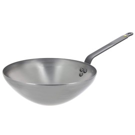De Buyer Professional Mineral B 9.45 inch White Iron Hemispherical Wok 5618.24