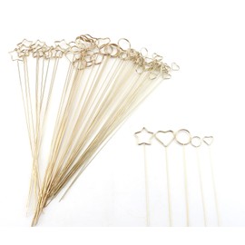 70 Pieces Metal Wire Floral Place Card Holder Pick - Shimmering Gold Place Card Clips - Elegant Table Setting Accessories for Wedding, Anniversary, Tea Party, Event Decor (Mixed 4 Shapes) Ymcafmo