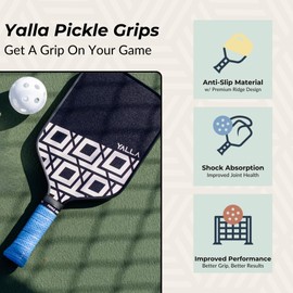 Pickle Grips Pickleball Paddle Grip Tape by YALLA - Overgrip Grip Wrap for Pickleball Racket - Moisture Wicking Paddle Grip Wrap (2 Pack) (Blue)