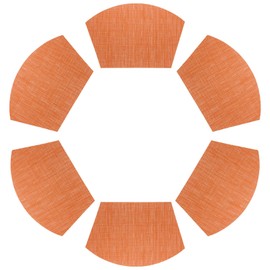 sourcing map 6pcs Wedge Placemats 18" x 12" Woven Vinyl Round Table Placemats Non Slip Heat Resistant Kitchen Table Mats for Outdoor Indoor Party Family Holiday, Orange