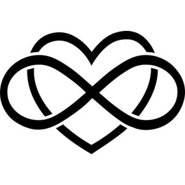 Infinity Heart Vinyl Decal Sticker for Car/Window/Wall (Black Matt)