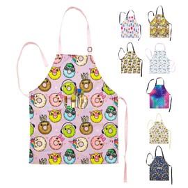 Sosolong Adjustable Neck Kids Waterproof Apron, with Children's Pocket Cooking Apron, Baking, Painting,Gardening
