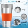 16 oz Stainless Steel Pint Cups with Silicone Sleeves 16oz/500ml