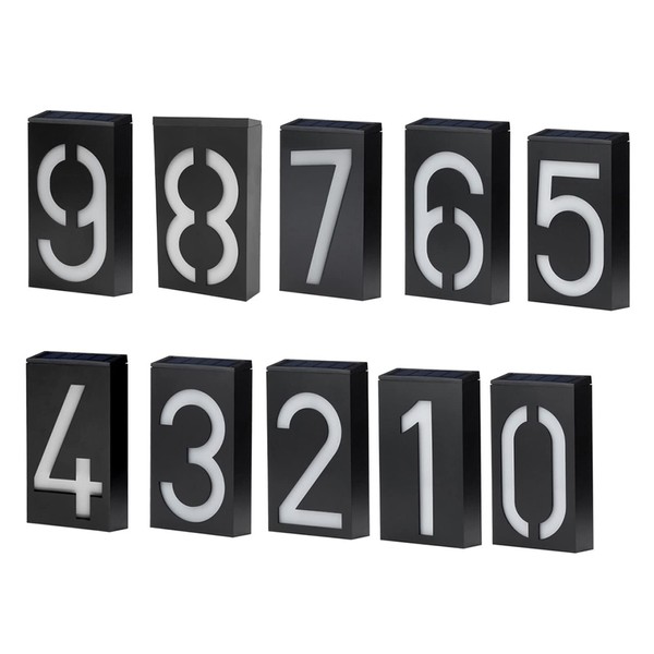 Natudeco LED Solar House Number Light Illuminated Outdoor Plaques Wall
