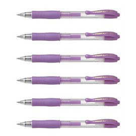 Pilot G2 07 Gel Ballpoint Pen - Medium Tip - Pastel Purple (Pack of 6)