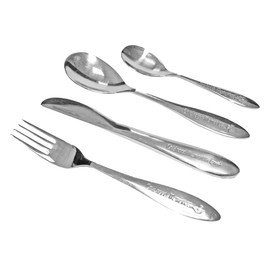 Silver Plated 4 Piece Cutlery Set - Boxed Set Lovely Gift for New Baby, Christening or Baptism