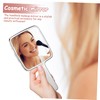 PACKOVE Handheld Makeup Mirror with Handle Stylish Water Ripple Square