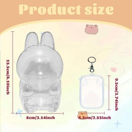 Ropniik Pack of 5 Transparent Storage Set for Dolls, Transparent Hanging Boxes with Key Ring, Acrylic Display Case for Sitting, Organiser for Blind Boxes (without Figures) (C)