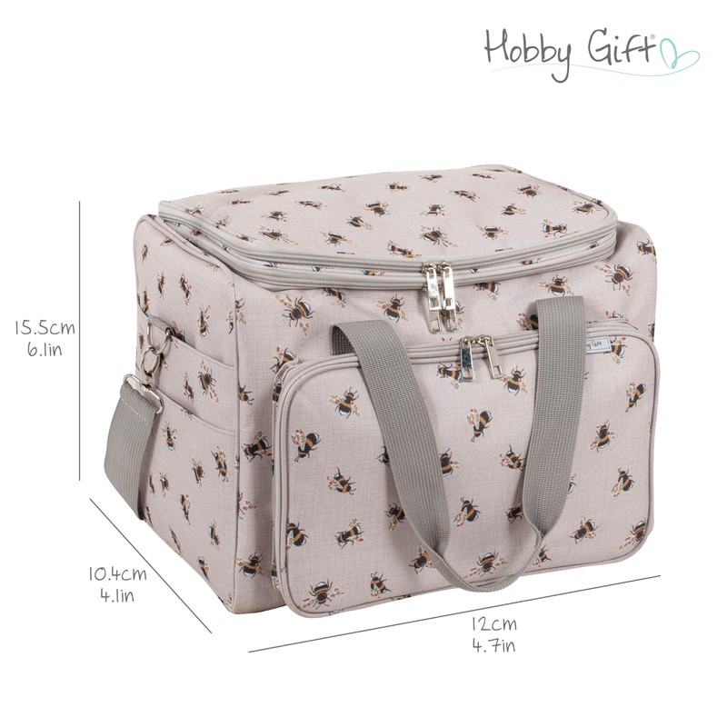 Hobby Gift Large Storage Bag – Bees, Detachable Handle &