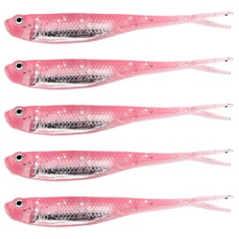 QualyQualy Soft Swimbait Fishing Lures Jerk Shad Minnow Drop Shot Lure Bass Bait Shad Bait Shad Lure Soft Jerkbait for Bass Trout Pike Walleye Crappie 4.72in 6Pcs