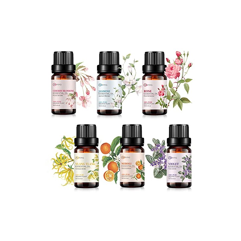 AOPING Essential Oil Set 6x10ML - 100% Pure Organic Plant