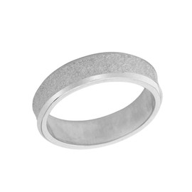Modern Solid Sterling Silver Rock Satin 6mm Wedding Band (Size 4)