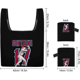 [Barasu] Shohei Otani Eco Bag, Shopping Bag, Foldable, Eco Bag, Stylish, Convenience Store Bag, Lightweight, Reusable Shopping Bag, Lightweight, Waterproof, Shopping Bag, Unisex, Lightweight, Durable,