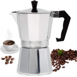 Uplayteck Cafetera Espresso, 9 Tazas 450ML Cafetera de Aluminio, Cafetera Italiana para Cappuccino y Latte, Cafetera Cubana Cafetera Espresso para Estufa Moka Pot para Casa y Camping