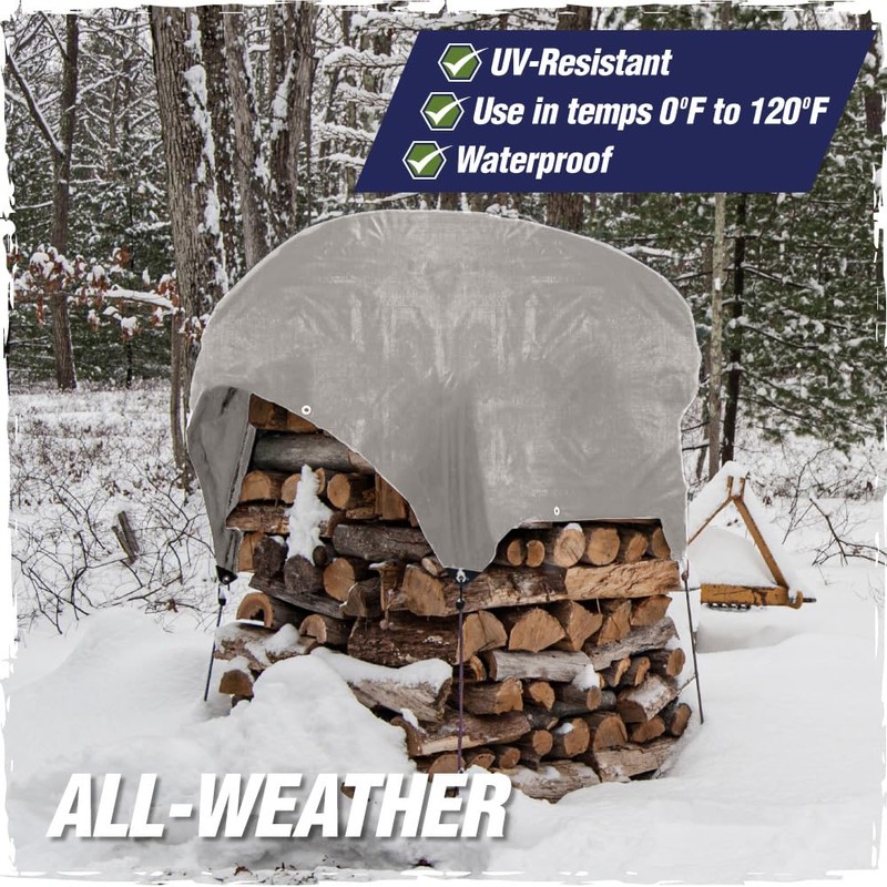 RUGGED RHINO Heavy Duty Waterproof Tarp, UV and Tear Resistant