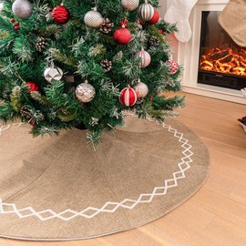 Deggodech Christmas Tree Skirts, Christmas Tree Skirt, Round Christmas Tree Skirt, Fur Christmas Tree Stand Carpet for Christmas Holiday Decorations
