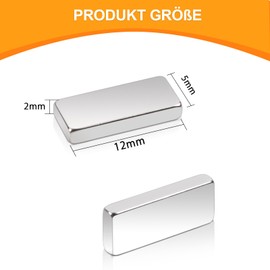 swihorab 60Stück Kleine Magnete Stark, 12x5x2mm Neodym Magnete Extra Stark, Magneten für Magnettafel, Starker Magnet Magnetplatten, Magnet Rechteckige für Küchenschrank, Büro, Whiteboard, Pinnwand, Magnetboard