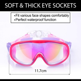 2 Pack Kids Swim Goggles, Swimming Glasses for Children from 3 to 15 Years Old