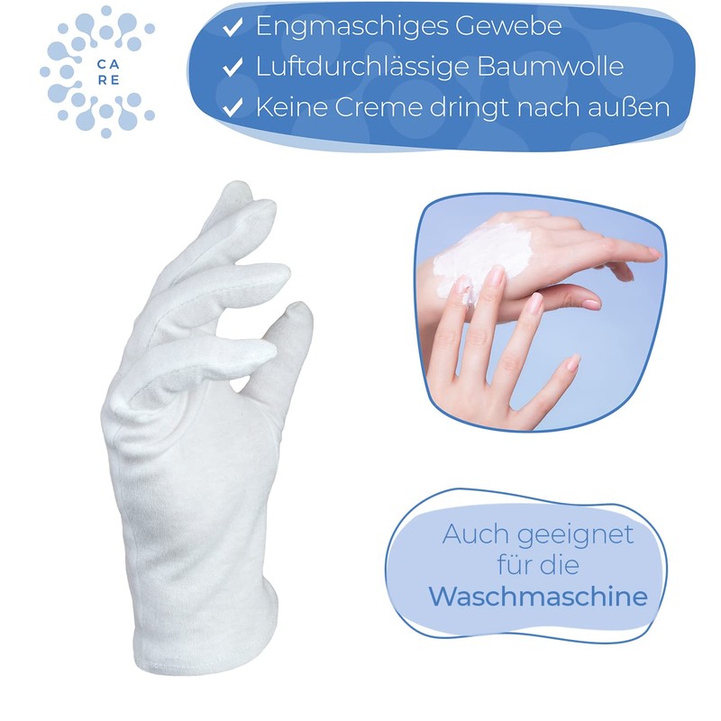 Dermatest: Very Good Cotton Gloves, White Gloves Made of 100%